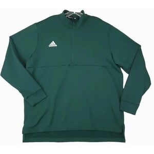 Adidas ~Men's Size 2XL~ Green Sport Authentic Logo Sweatshirt 1/4 Zip Front.
